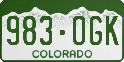 CO license plate 983OGK
