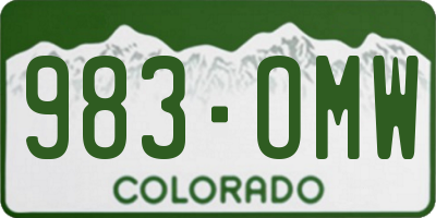 CO license plate 983OMW