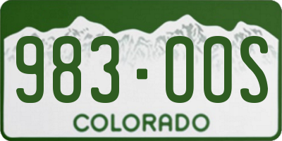 CO license plate 983OOS