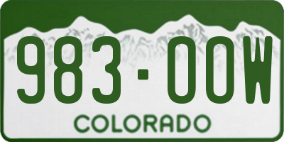 CO license plate 983OOW