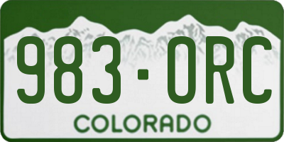 CO license plate 983ORC