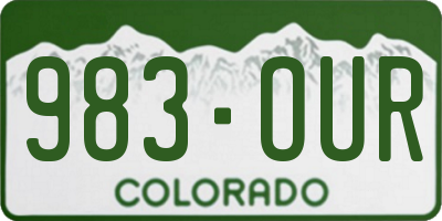 CO license plate 983OUR