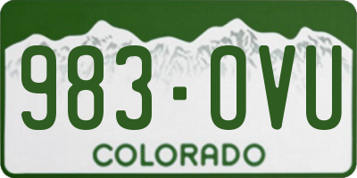 CO license plate 983OVU