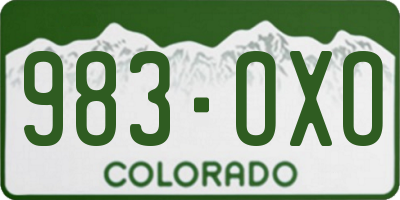 CO license plate 983OXO
