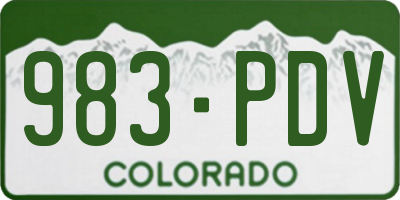 CO license plate 983PDV