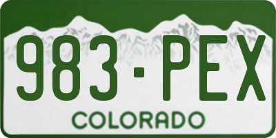 CO license plate 983PEX