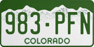 CO license plate 983PFN
