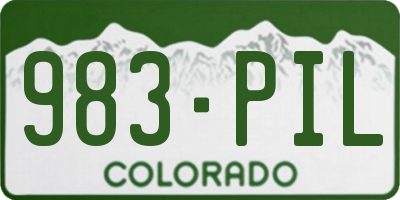 CO license plate 983PIL