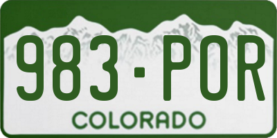 CO license plate 983POR