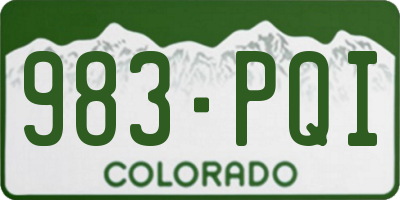 CO license plate 983PQI