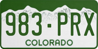 CO license plate 983PRX