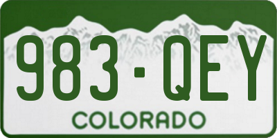 CO license plate 983QEY