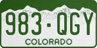 CO license plate 983QGY