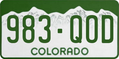 CO license plate 983QOD