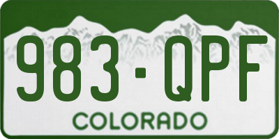 CO license plate 983QPF