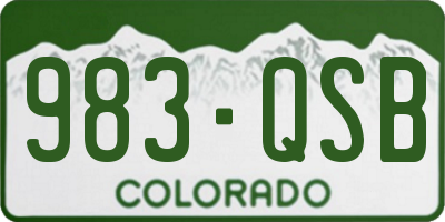 CO license plate 983QSB