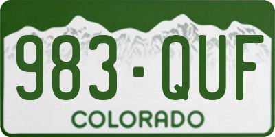 CO license plate 983QUF