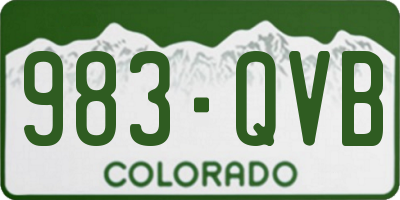 CO license plate 983QVB