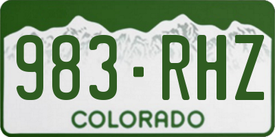 CO license plate 983RHZ