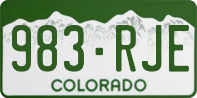 CO license plate 983RJE