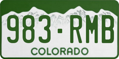 CO license plate 983RMB