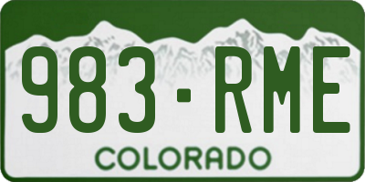 CO license plate 983RME