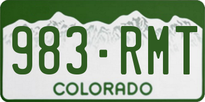 CO license plate 983RMT