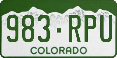 CO license plate 983RPU