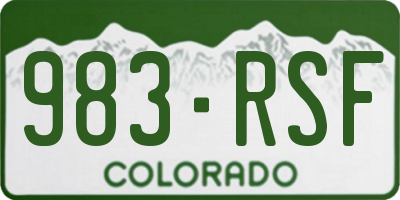 CO license plate 983RSF