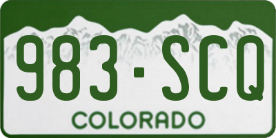 CO license plate 983SCQ