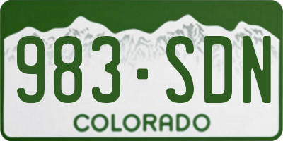 CO license plate 983SDN
