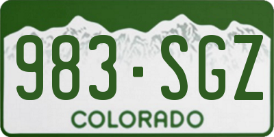 CO license plate 983SGZ