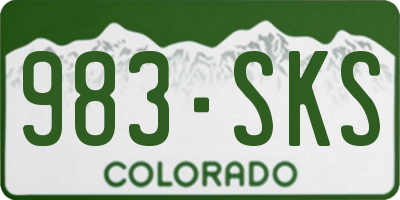CO license plate 983SKS