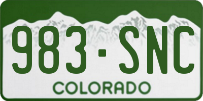 CO license plate 983SNC