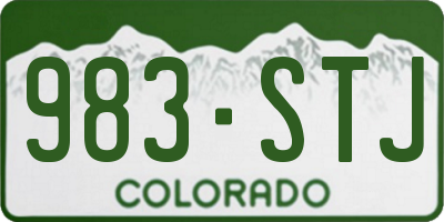 CO license plate 983STJ