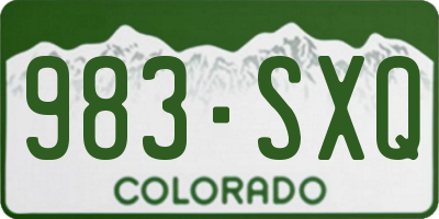 CO license plate 983SXQ