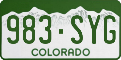 CO license plate 983SYG