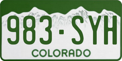 CO license plate 983SYH