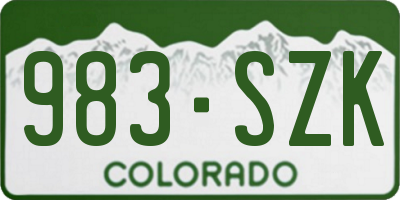 CO license plate 983SZK