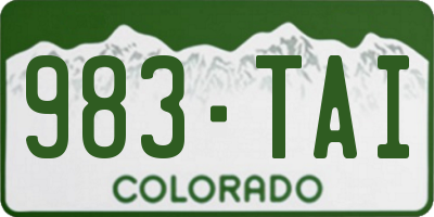 CO license plate 983TAI
