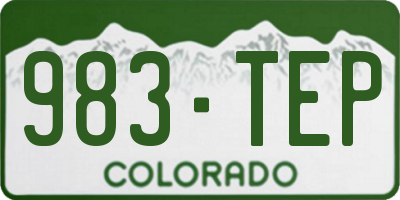 CO license plate 983TEP