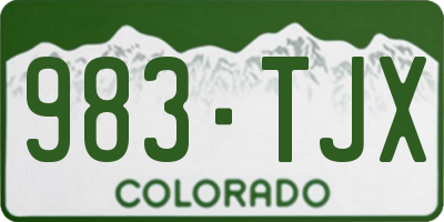 CO license plate 983TJX