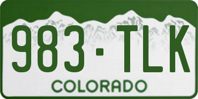 CO license plate 983TLK