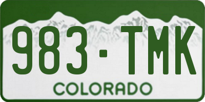 CO license plate 983TMK