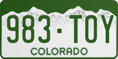 CO license plate 983TOY