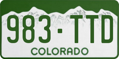 CO license plate 983TTD