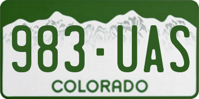CO license plate 983UAS