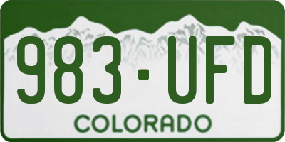 CO license plate 983UFD