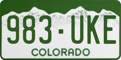 CO license plate 983UKE