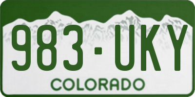 CO license plate 983UKY